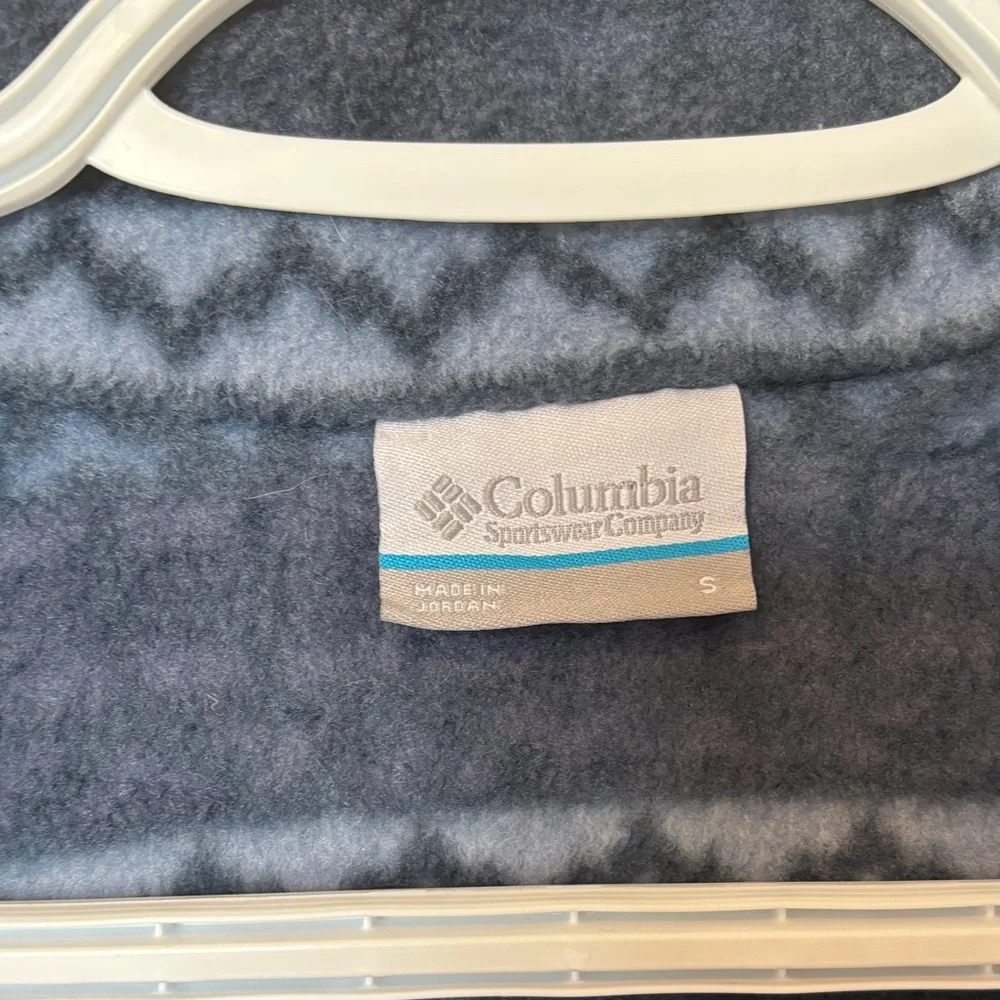 Columbia Navy Geometric Fleece Pullover - Picture 3 of 4